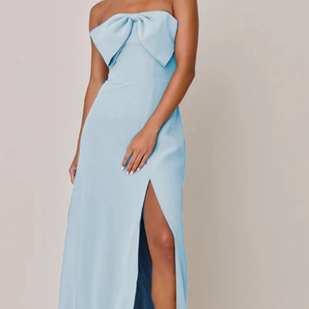 Revelry Monroe Chiffon Dress- Light Blue